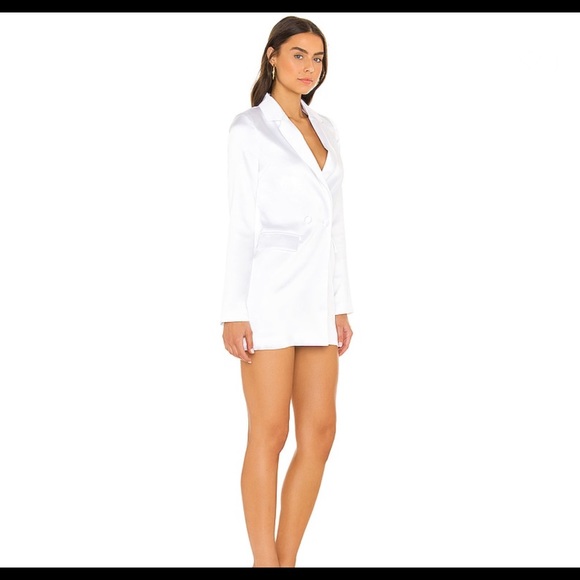 superdown Miley Oversized Blazer in Shiny White Medium - Picture 2 of 7